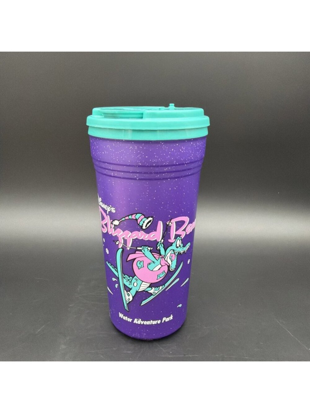 VTG Walt Disney World Blizzard Beach Souvenir Cup Mug Tumbler Purple Coca Cola